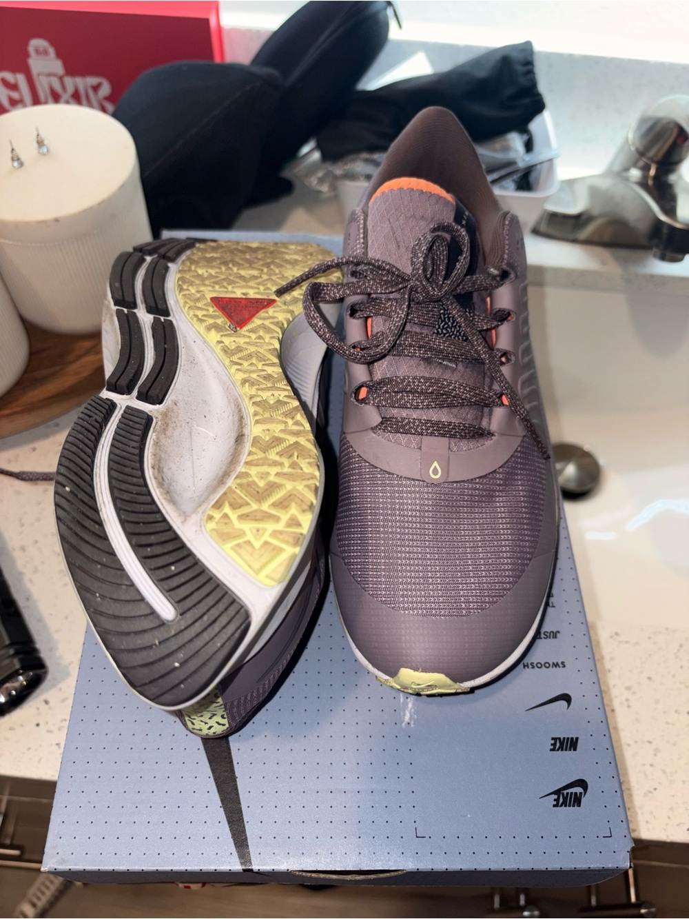 Nike Women’s Athletic Shoes - Purple with Yellow Accents